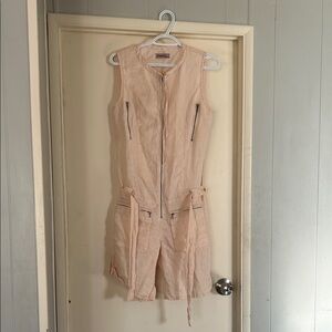 Elegant Beige Sleeveless Romper